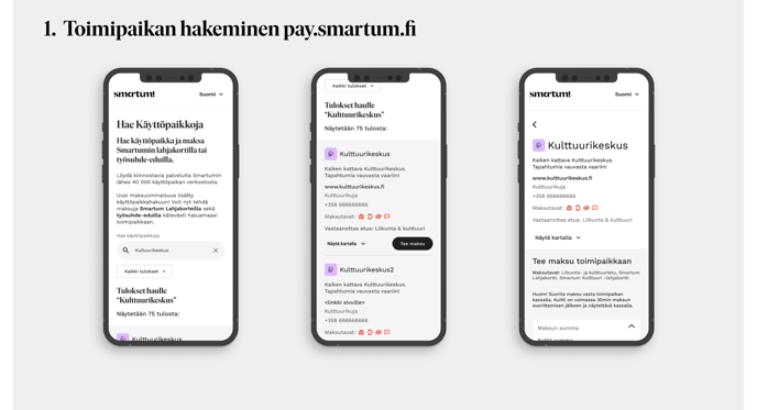 1. Käyttöpaikan hakeminen