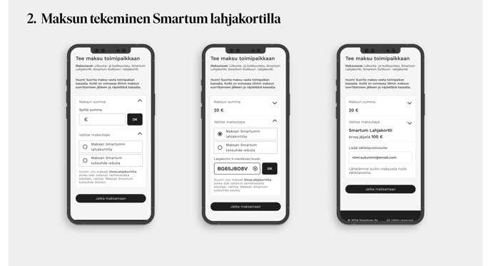 2. Maksaminen lahjakortilla